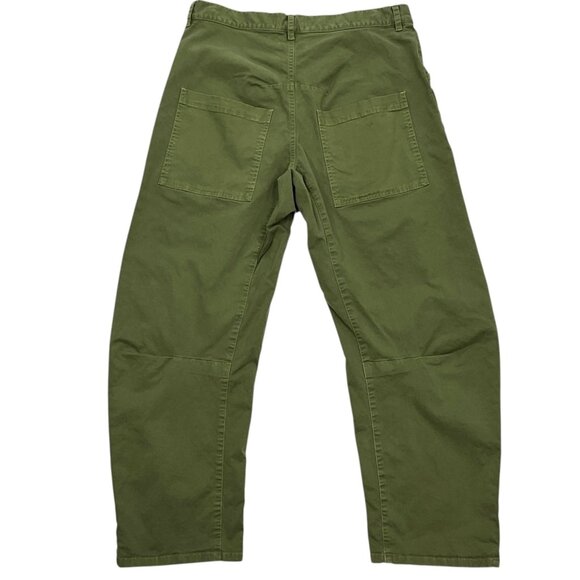 Nili Lotan Shon Pants Green Barrel Cropped Wide Leg Baggy Size 8 - Picture 5 of 10